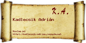 Kadlecsik Adrián névjegykártya