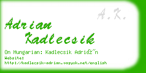 adrian kadlecsik business card